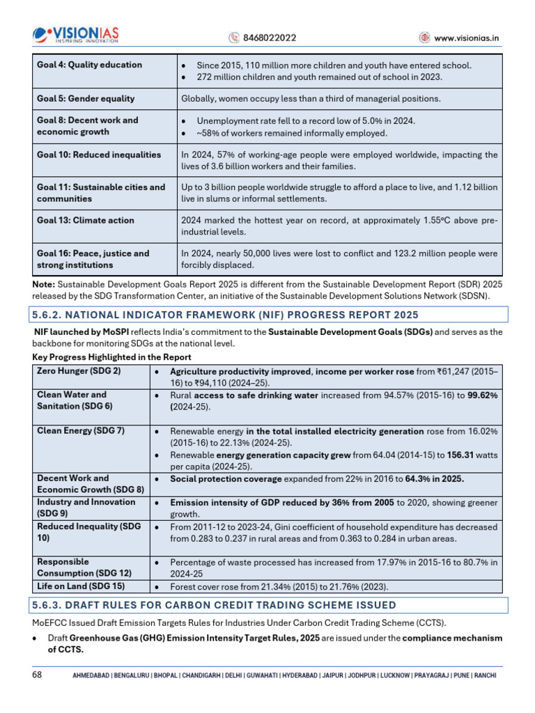 Vision IAS Current Affairs July 2025 | PDF | Sustainable Development ...