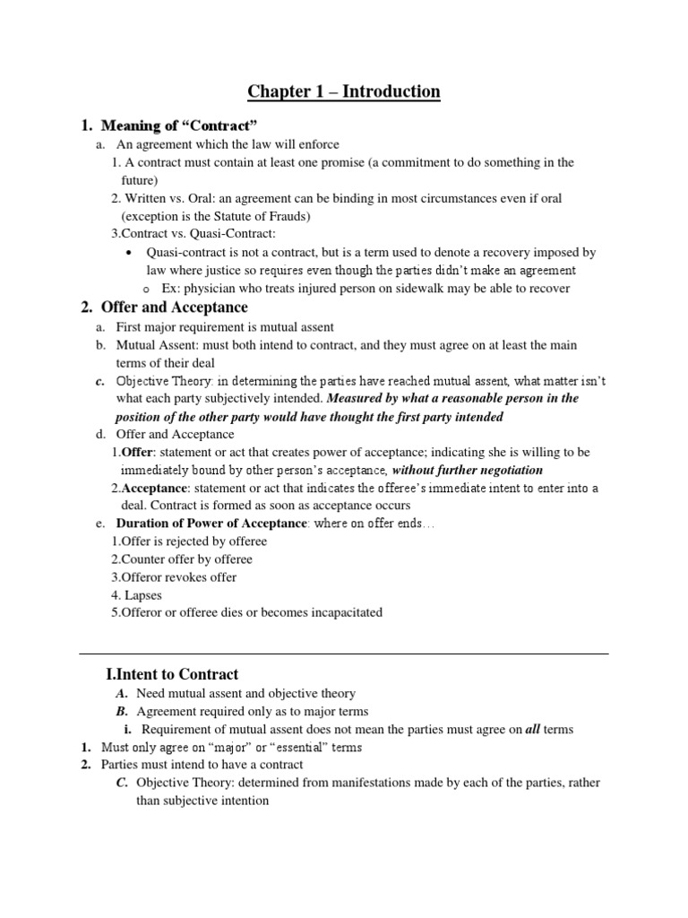 Understanding Contract Basics and Types | PDF | Offer And Acceptance ...
