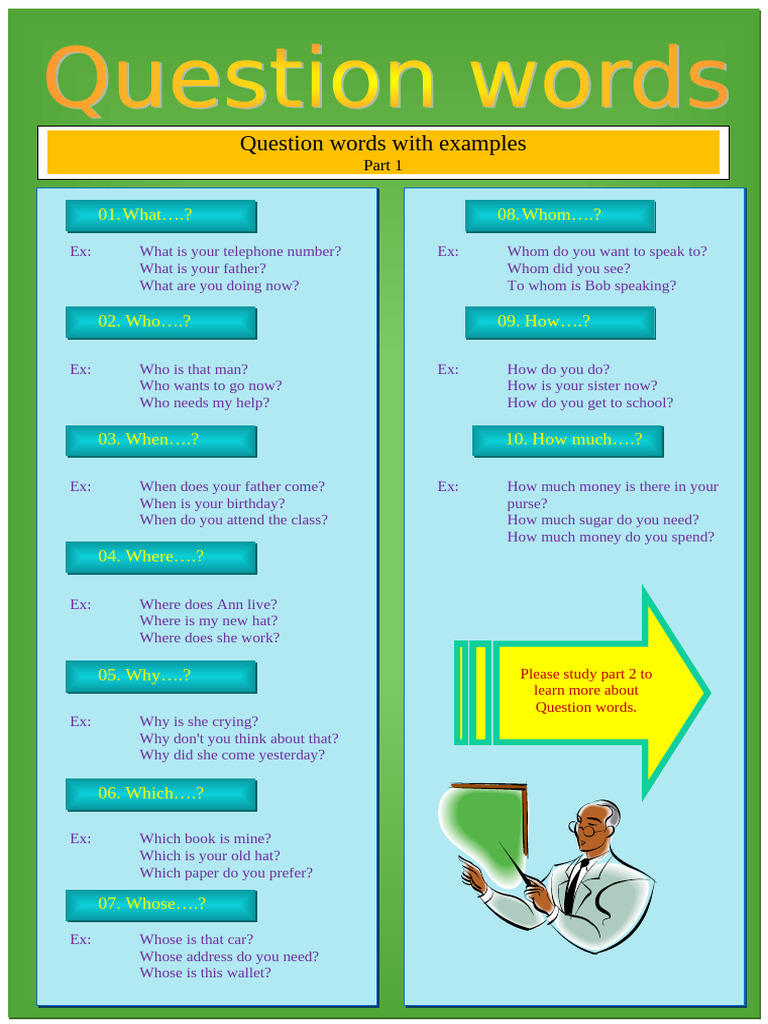 Understanding Question Words with Examples | PDF