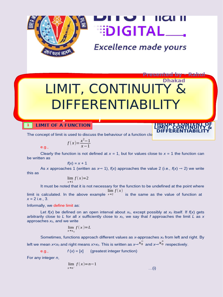 Evaluating Limits in Functions | PDF | Continuous Function | Function ...