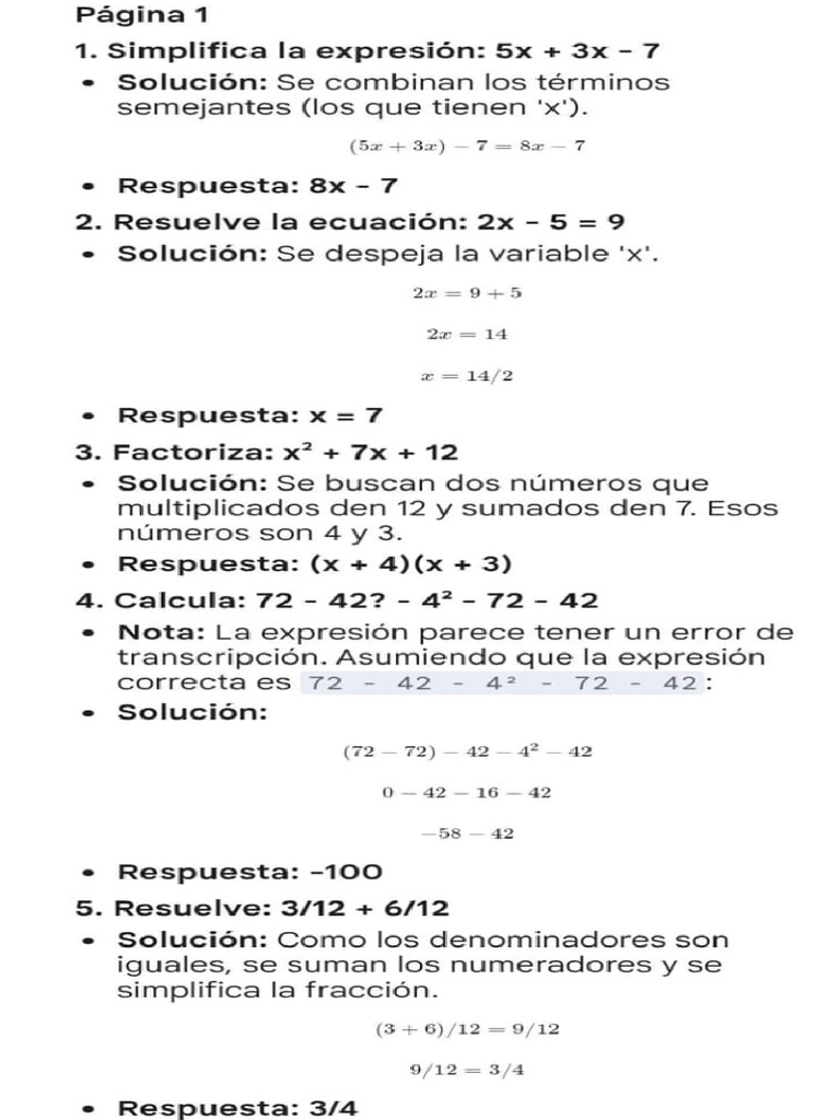 Ejercicios de Matemáticas Resueltos | PDF | Ecuaciones | Matemáticas