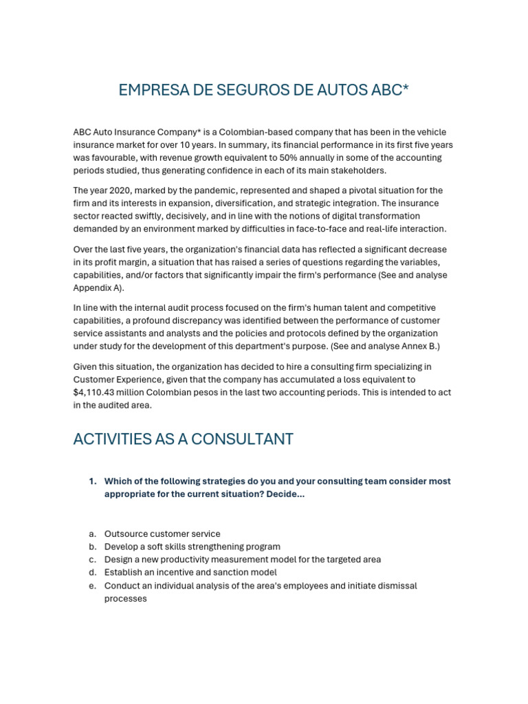 ABC Auto Insurance Performance Review | PDF