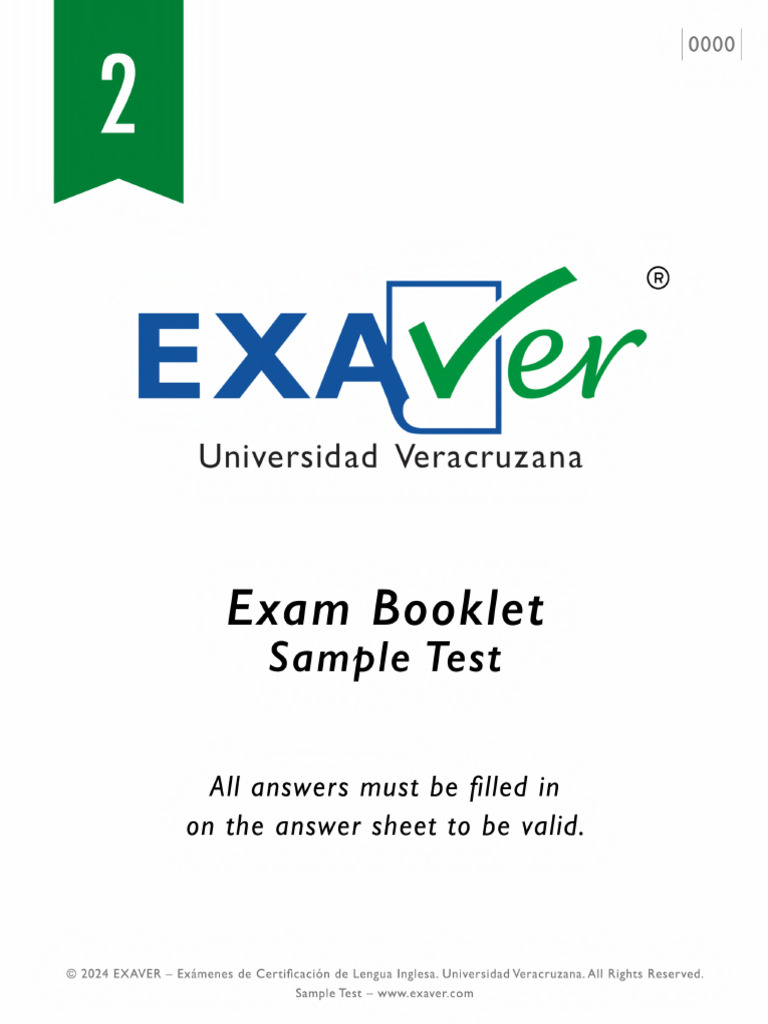 English Certification Sample Test | PDF