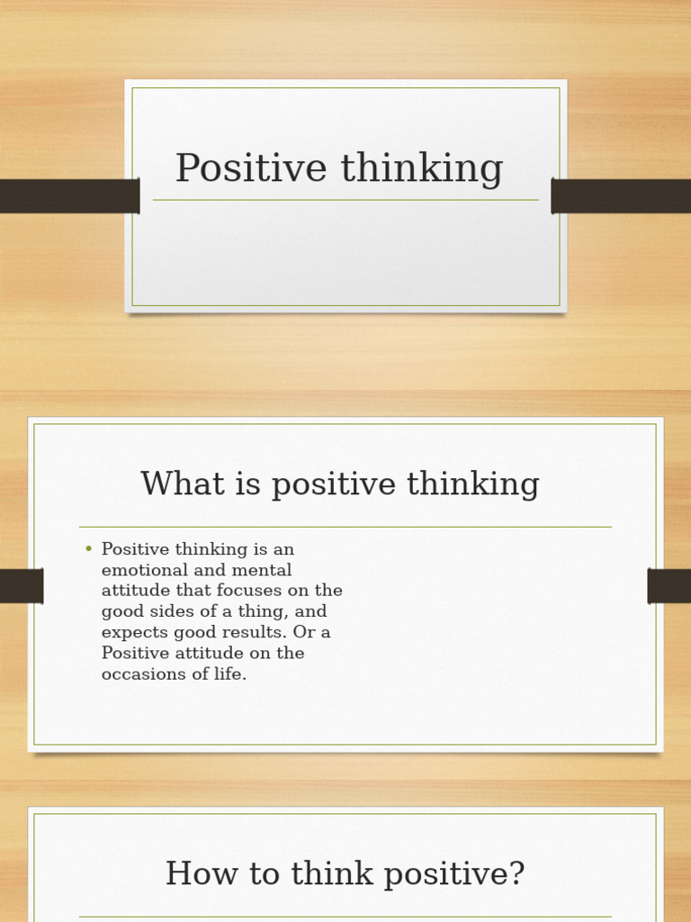 Benefits and Tips for Positive Thinking | PDF