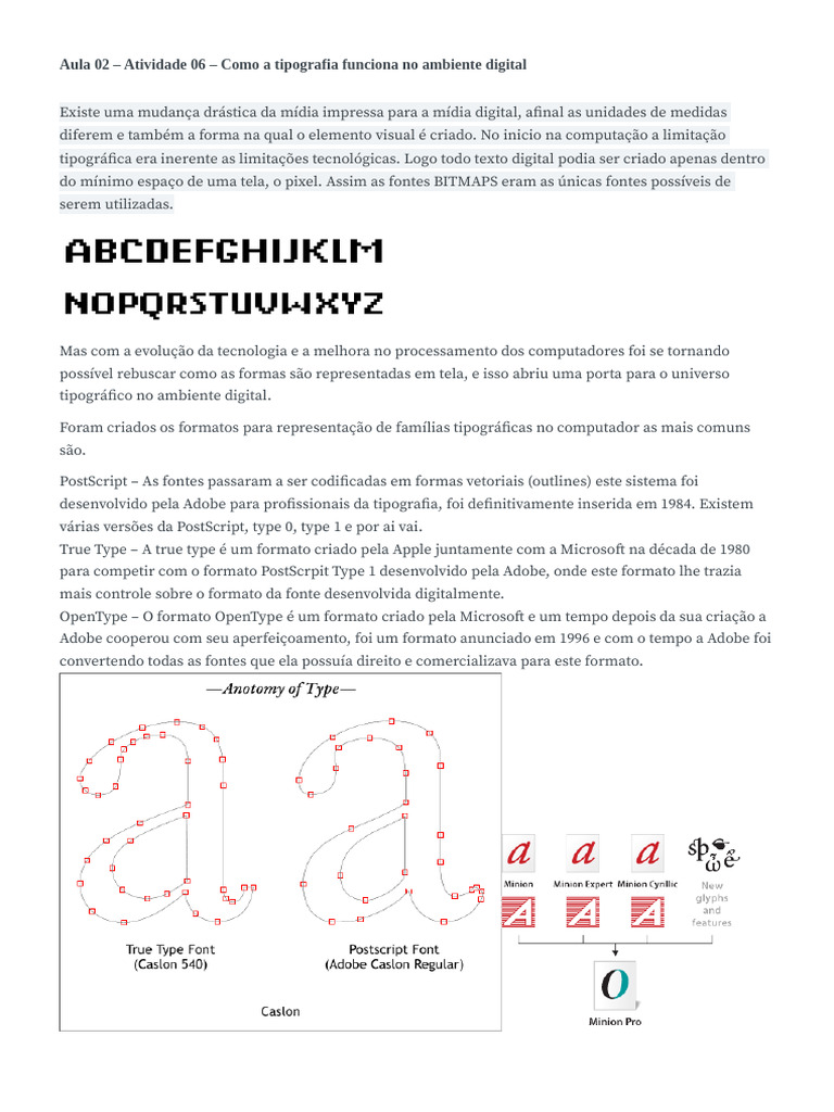 Tipografia Digital: Instalação e Formatos | PDF | Tipografia ...