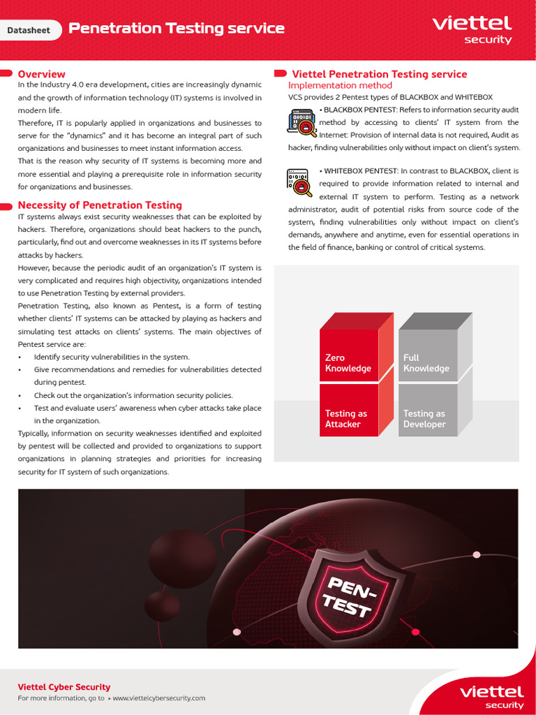 Datasheet VCS Pentest en | PDF | Penetration Test | Security