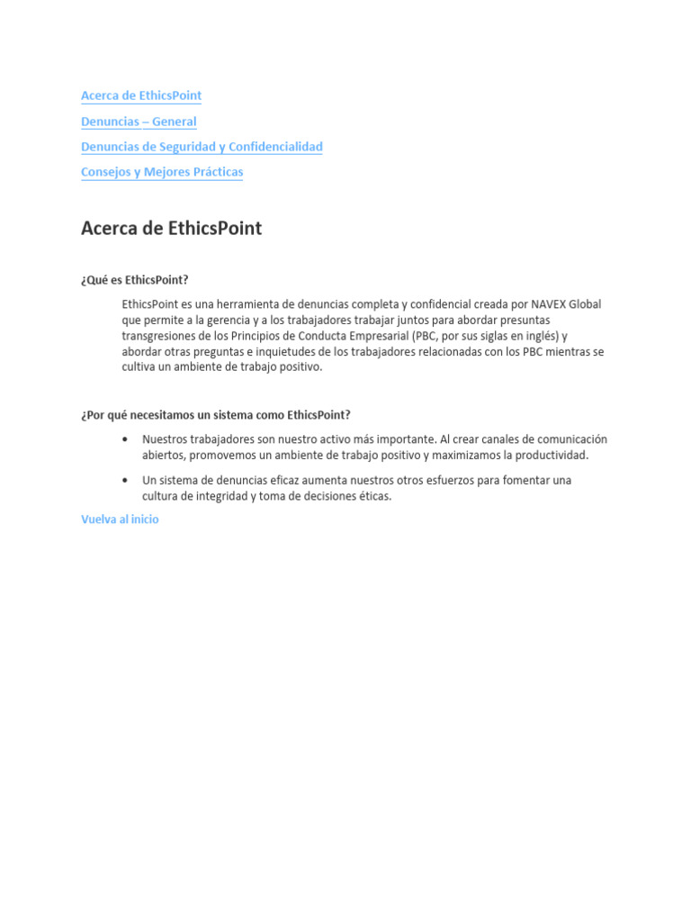 Guía sobre EthicsPoint y Denuncias Anónimas | PDF | Anonimato ...