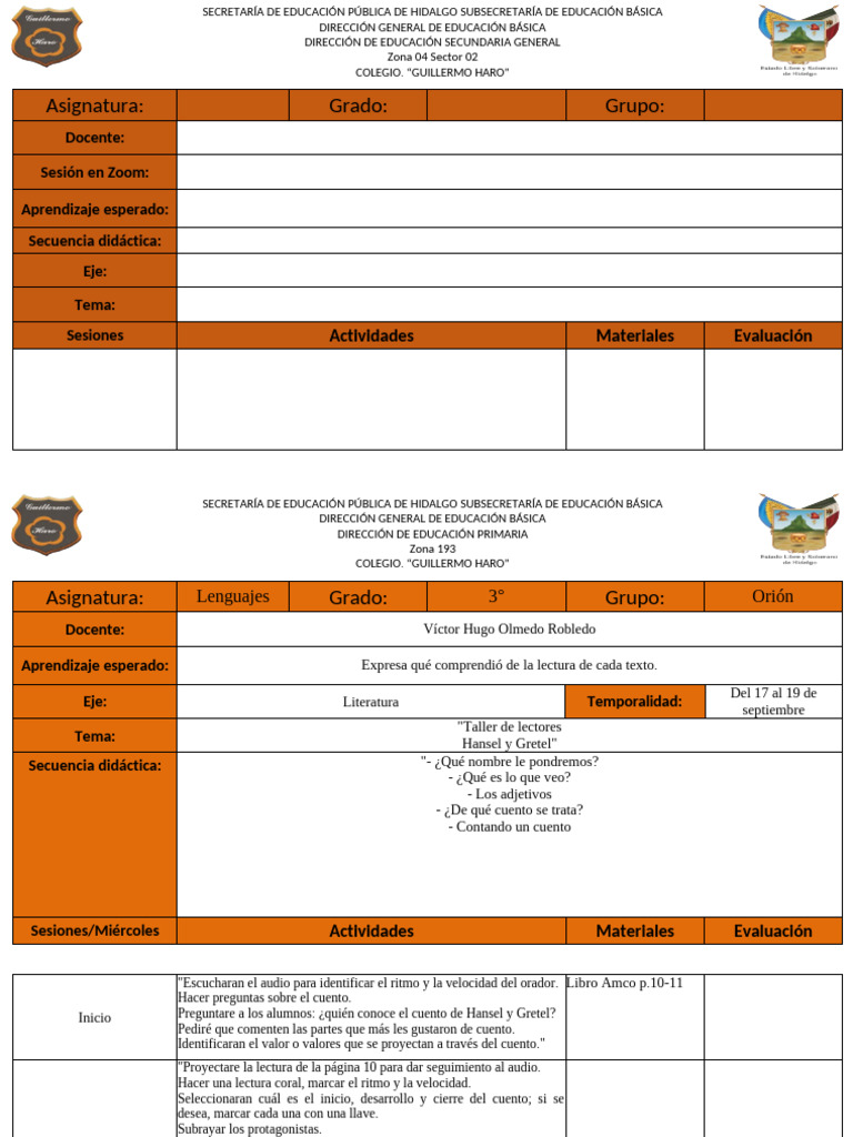 Formato de Planeacion (3) 25-26 | PDF | Aprendizaje | Educación primaria