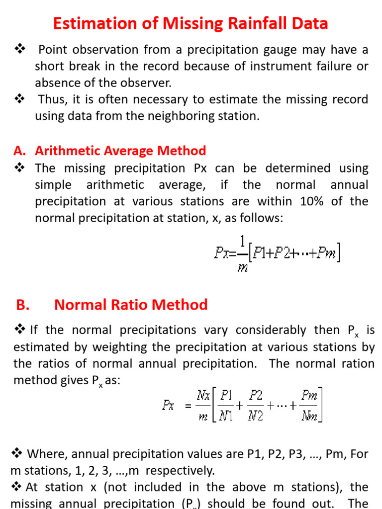 Estimating Missing Rainfall Data Methods | PDF | Rain | Coefficient Of ...