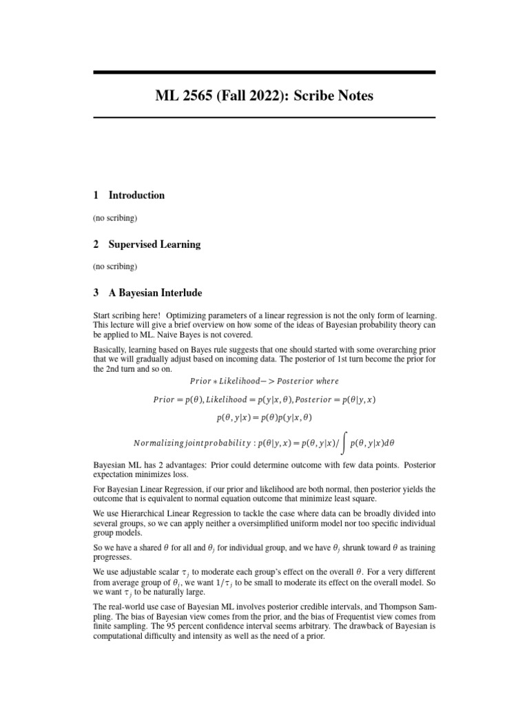 Bayesian and Regularization Techniques in ML | PDF | Linear Regression ...