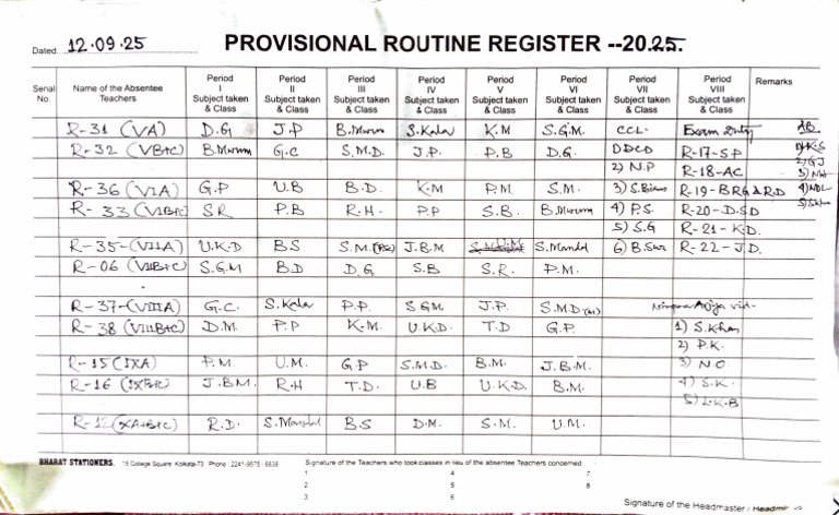 Provisional Routine (12 September, 2025) | PDF | Academic Degree