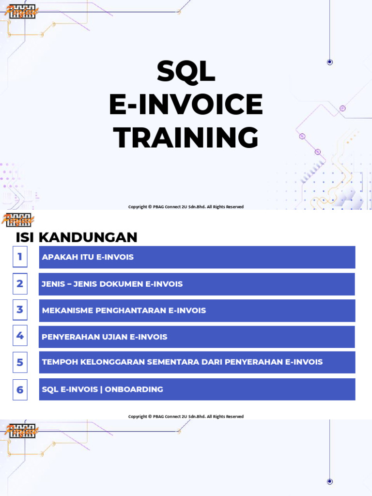 SQL E-Invoice Training Overview | PDF | Receipt | Invoice