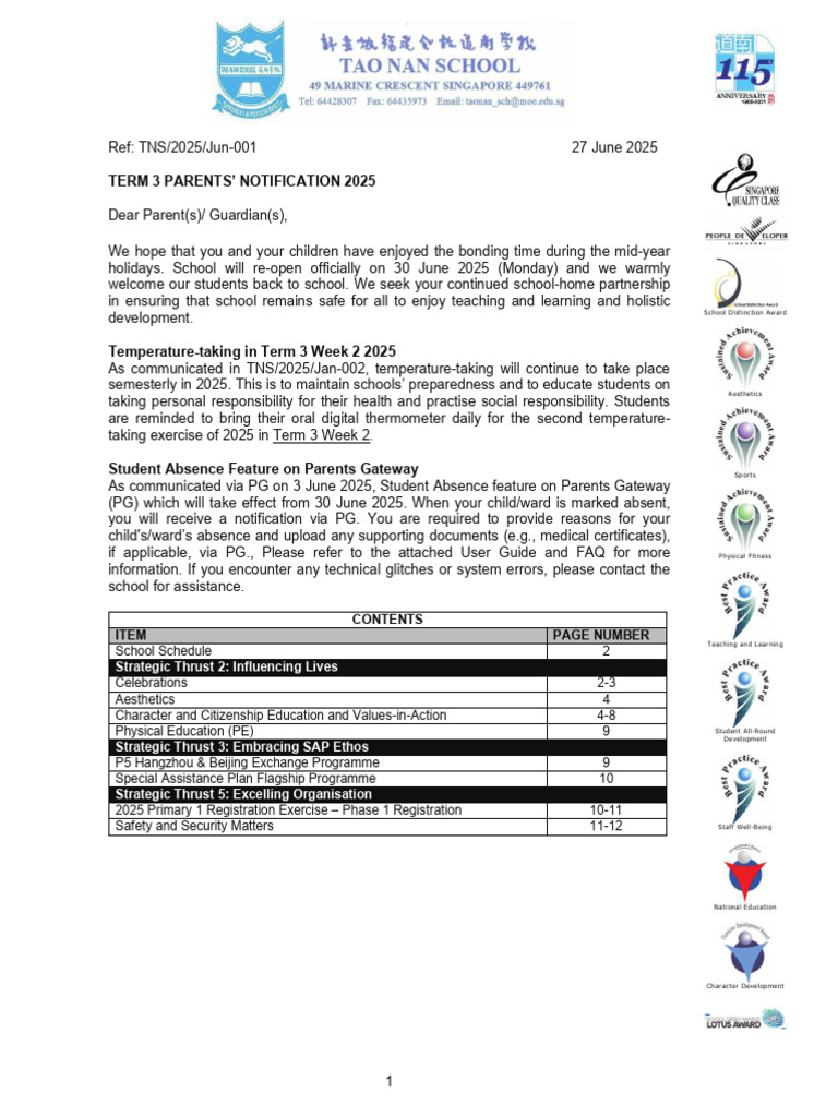 Term 3 2025 School Notification | PDF | Love