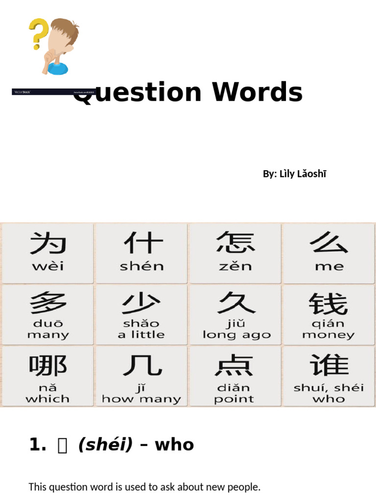 Mandarin Question Words Explained | PDF