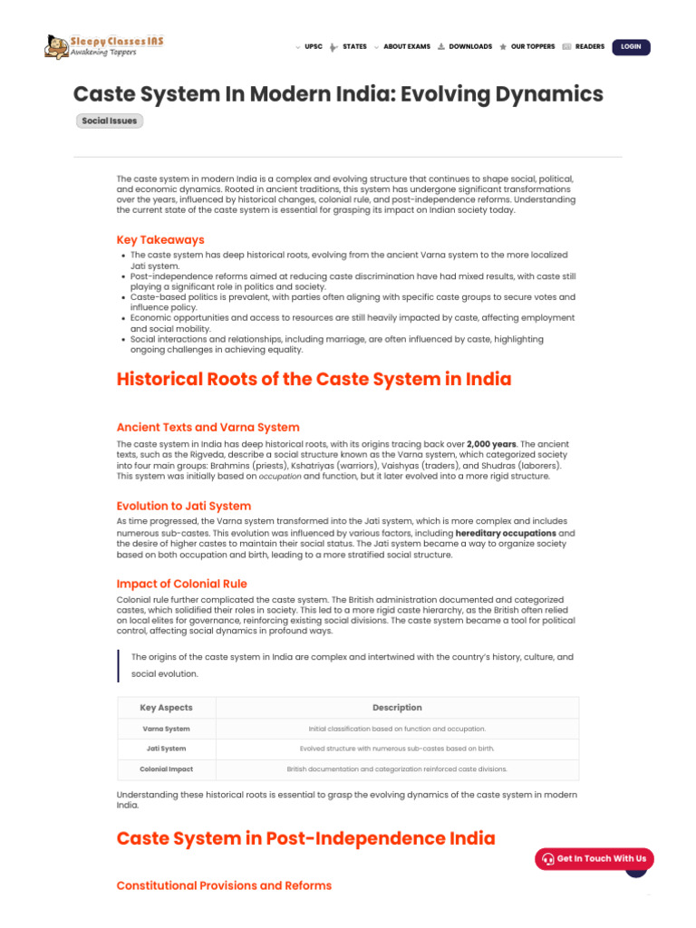 Caste System Dynamics in Modern India | PDF | Caste | Social Inequality