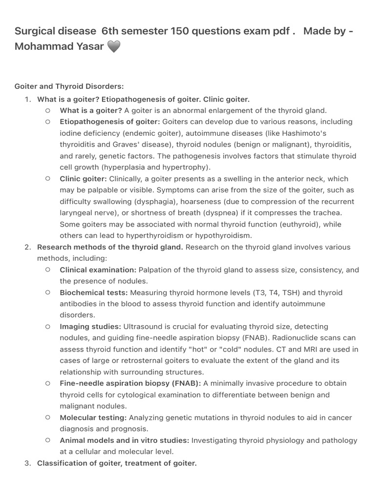 Goiter and Hyperthyroidism Overview | PDF | Hyperthyroidism | Thyroid