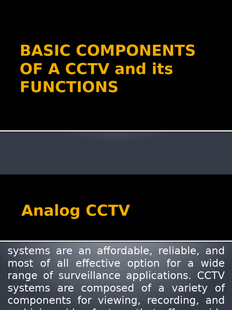 Key Components of CCTV Systems | PDF