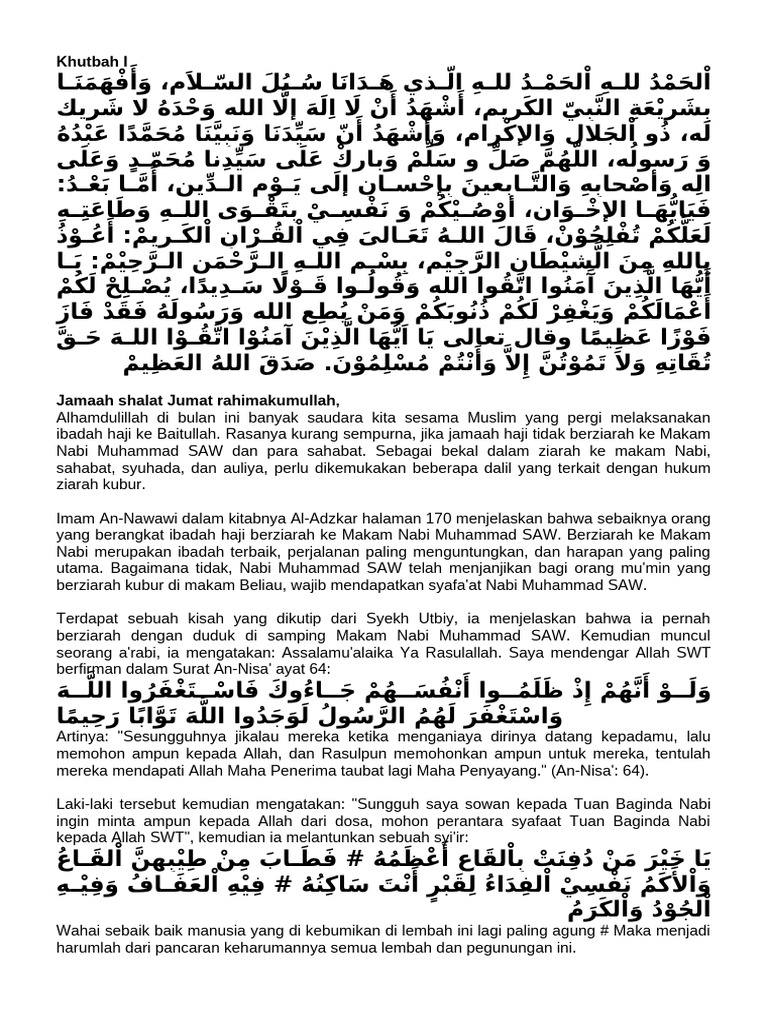 Berhaji Dan Dalil Ziarah Ke Makam Nabi Serta Aulia | PDF