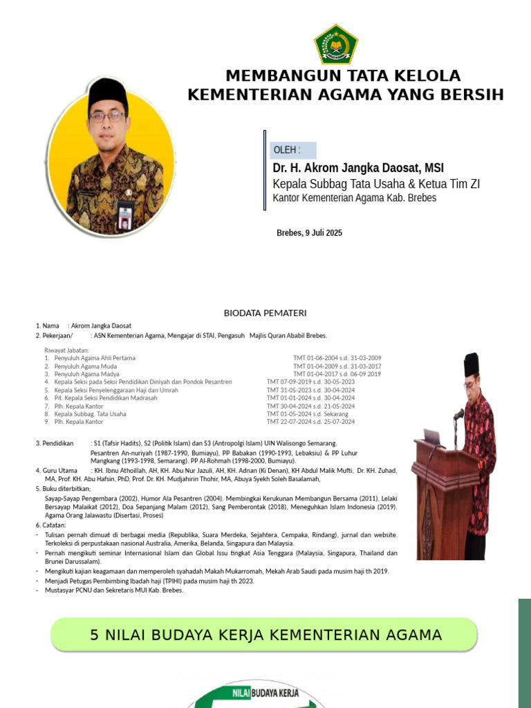 Strategi Membangun Tata Kelola Kementerian Agama Kabupaten Brebes Yang ...