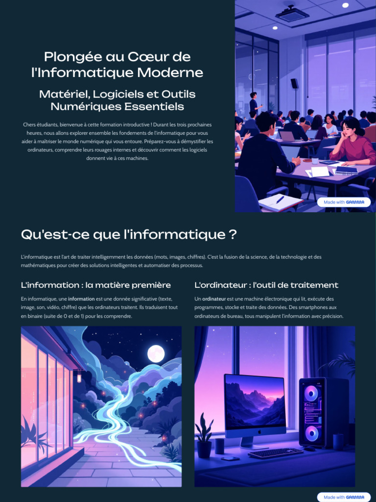 Introduction à l'Informatique Moderne | PDF | Mémoire (informatique ...