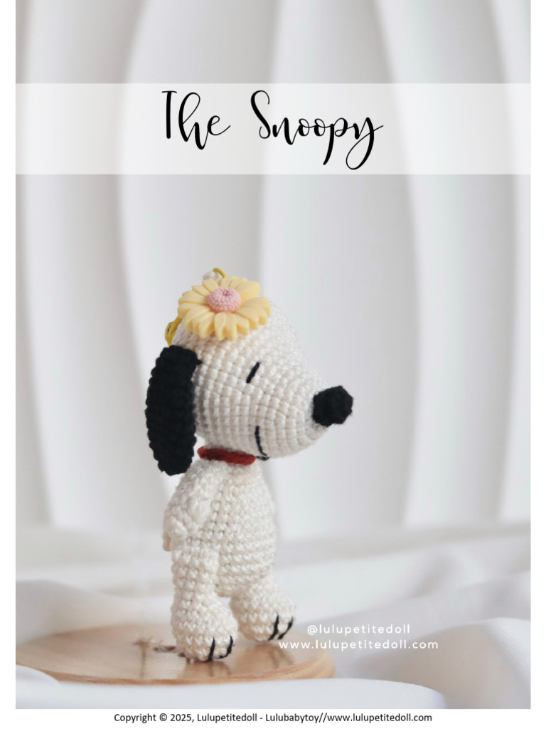 Crochet Snoopy Toy Pattern Guide | PDF | Crochet | Yarn