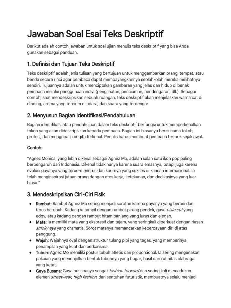 Panduan Menulis Teks Deskriptif | PDF