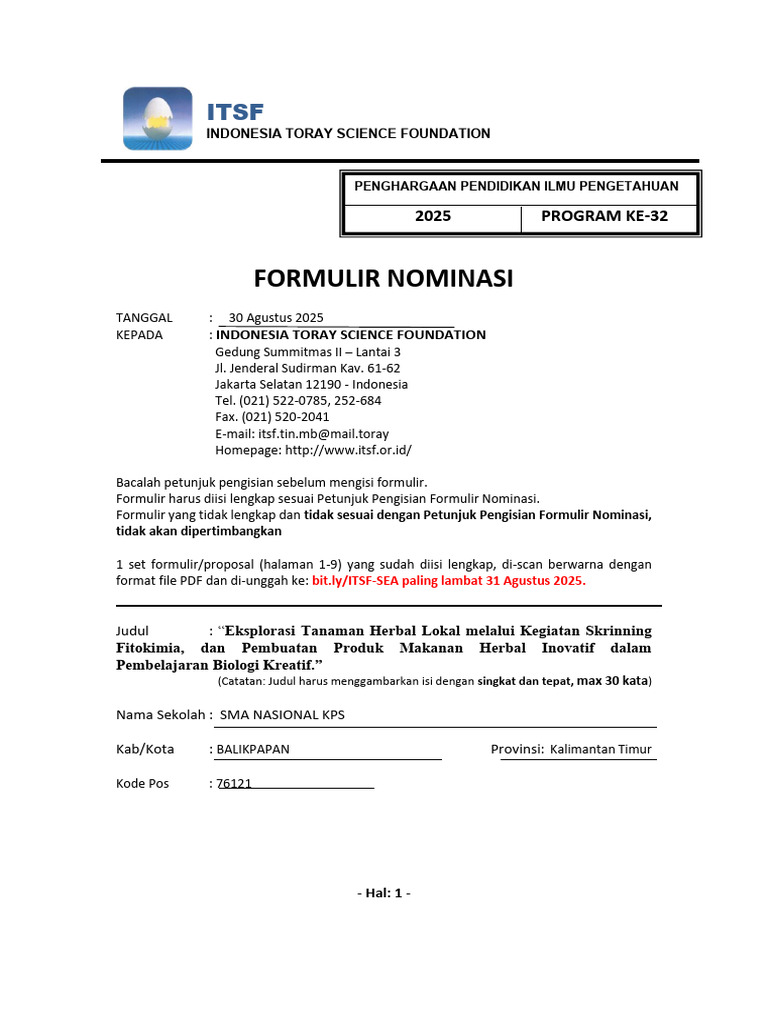 Form 1-9 ITSF_ Rahmadi Dimas Pratama, S.pd | PDF