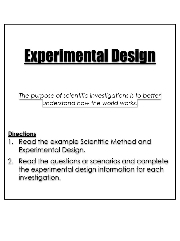 Experimental Design in Scientific Research | PDF | Sodium Chloride ...