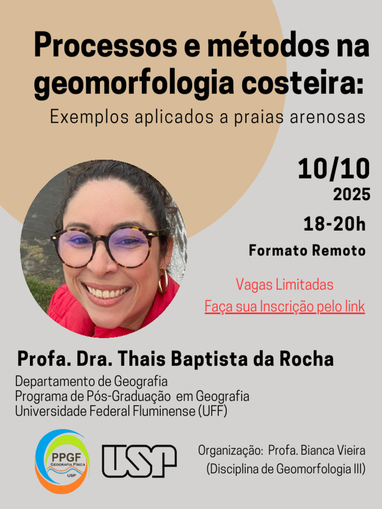 Geomorfologia Costeira: Inscrições Abertas | PDF