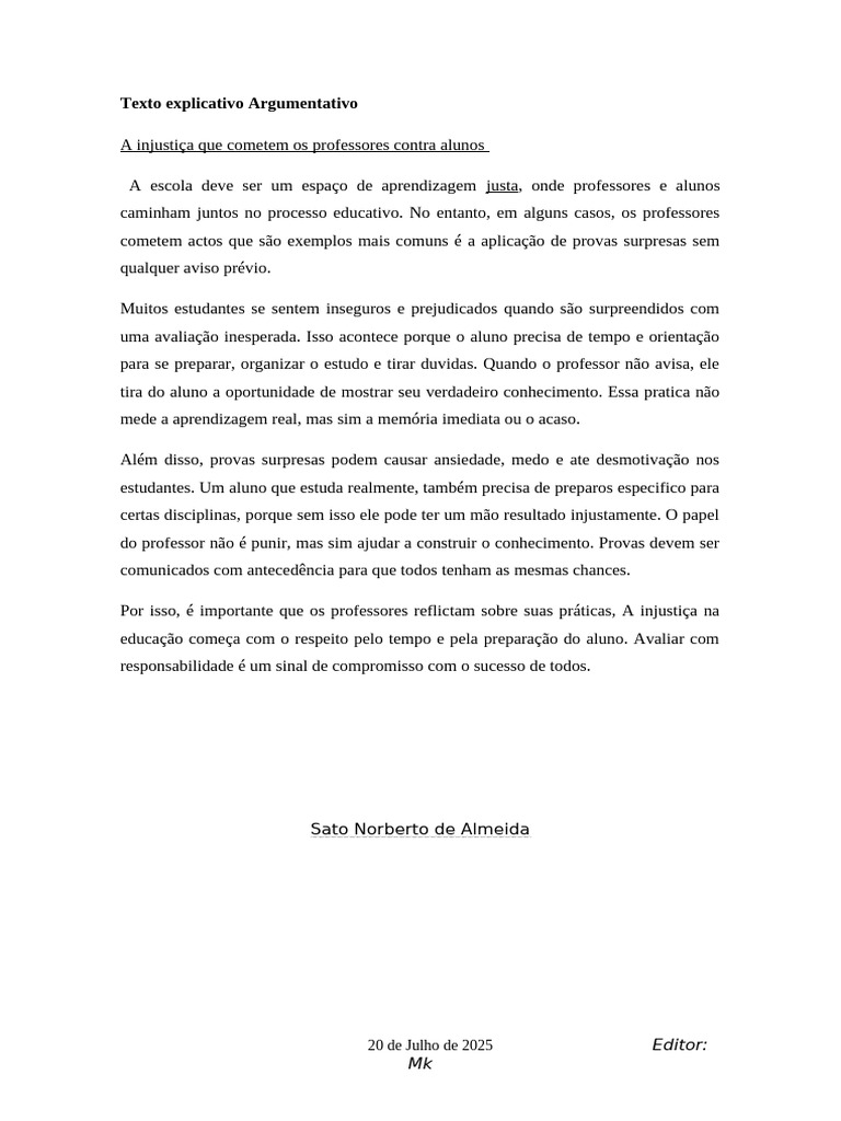 Provas Surpresas: Injustiça na Educação | PDF | Aprendizado | Tempo