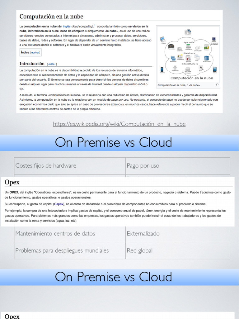 Comparativa de Nube y On-Premise en AWS | PDF | Computación en la nube ...