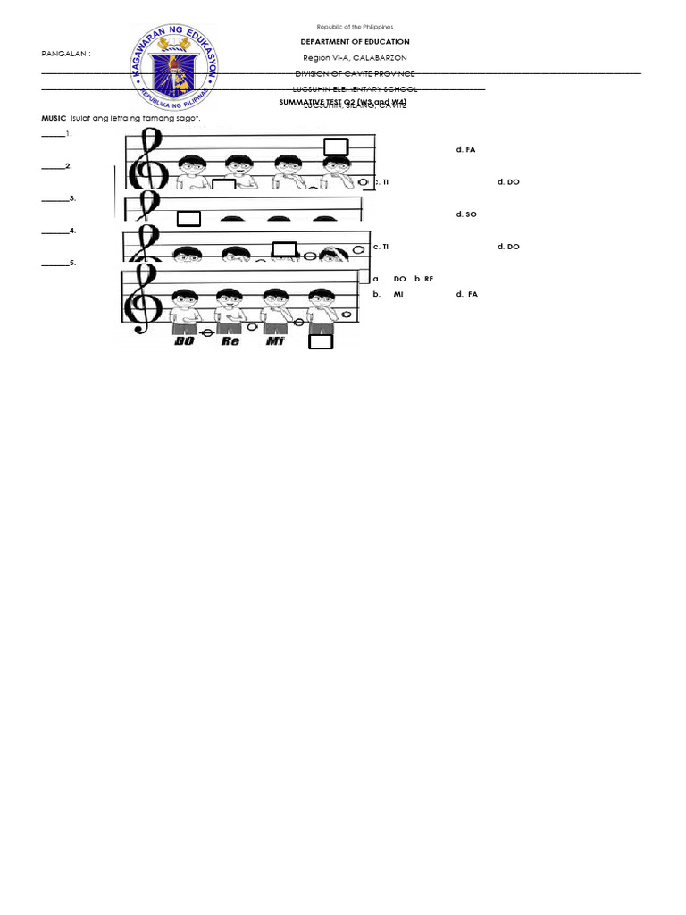 Summative Test Q2: Music Assessment | PDF