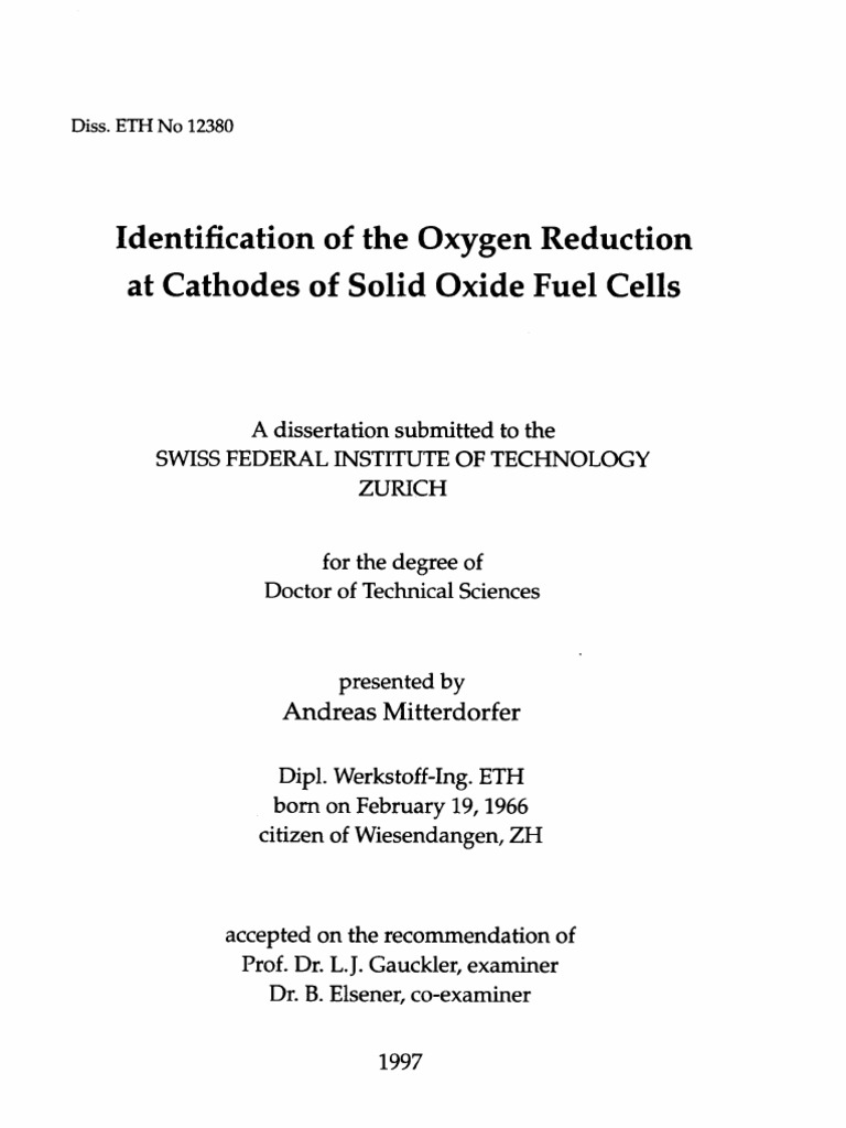 Eth 22533 02 Solid Oxide Fuel Cell Electrochemistry