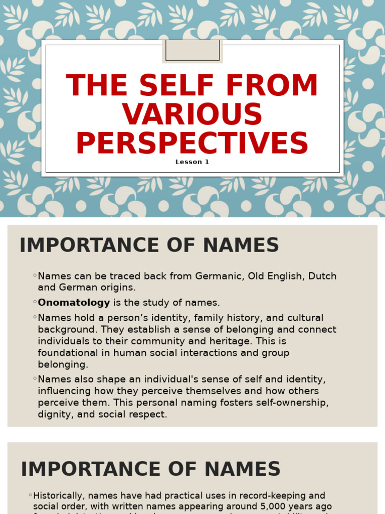 Lesson 1 The Self From Various Perspectives | PDF | Virtue | Ancient ...