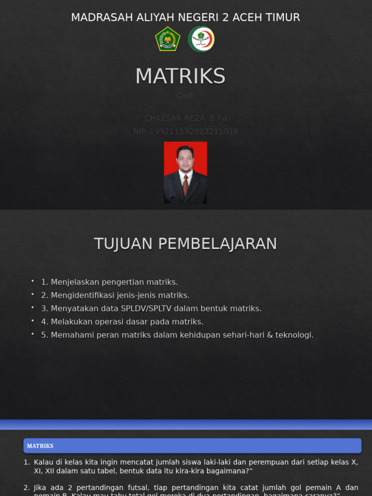 Pengenalan dan Operasi Matriks | PDF