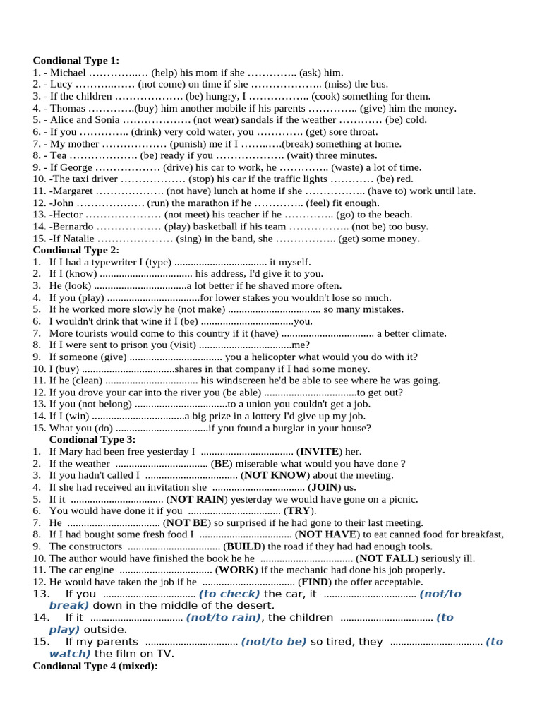 4 Types Conditionals | PDF