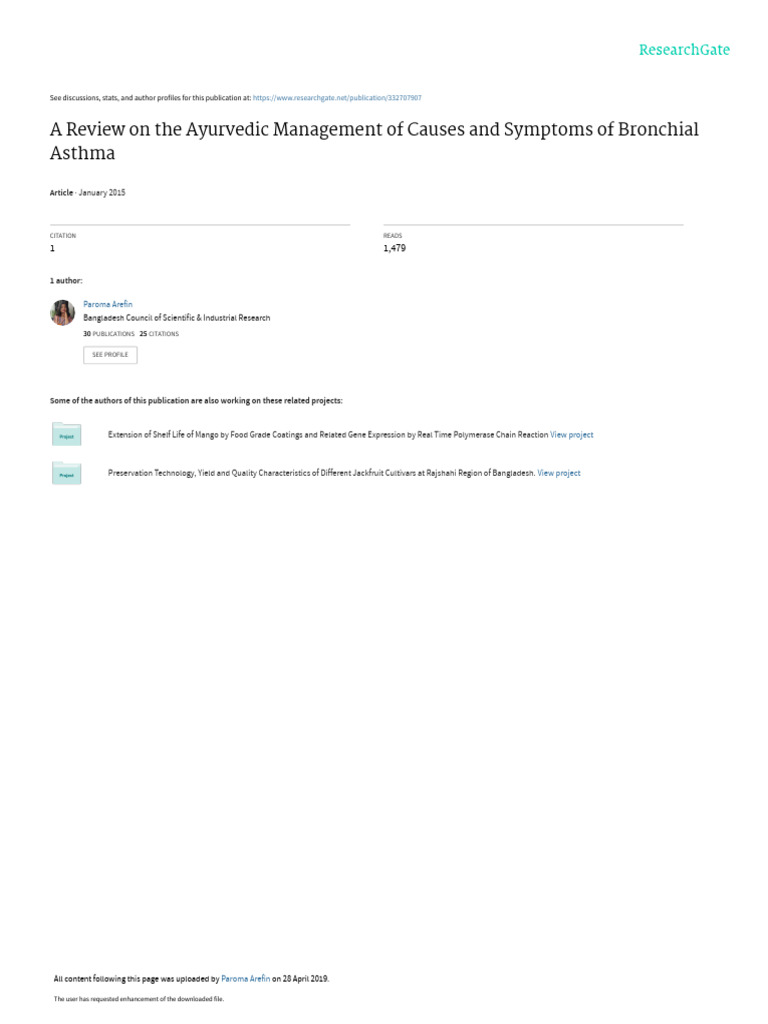 A Review On The Ayurvedic Management of Causes and Symptoms of ...