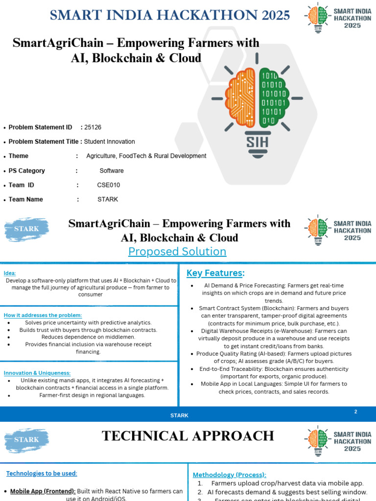 SmartAgriChain: AI & Blockchain for Farmers | PDF | Mobile App ...