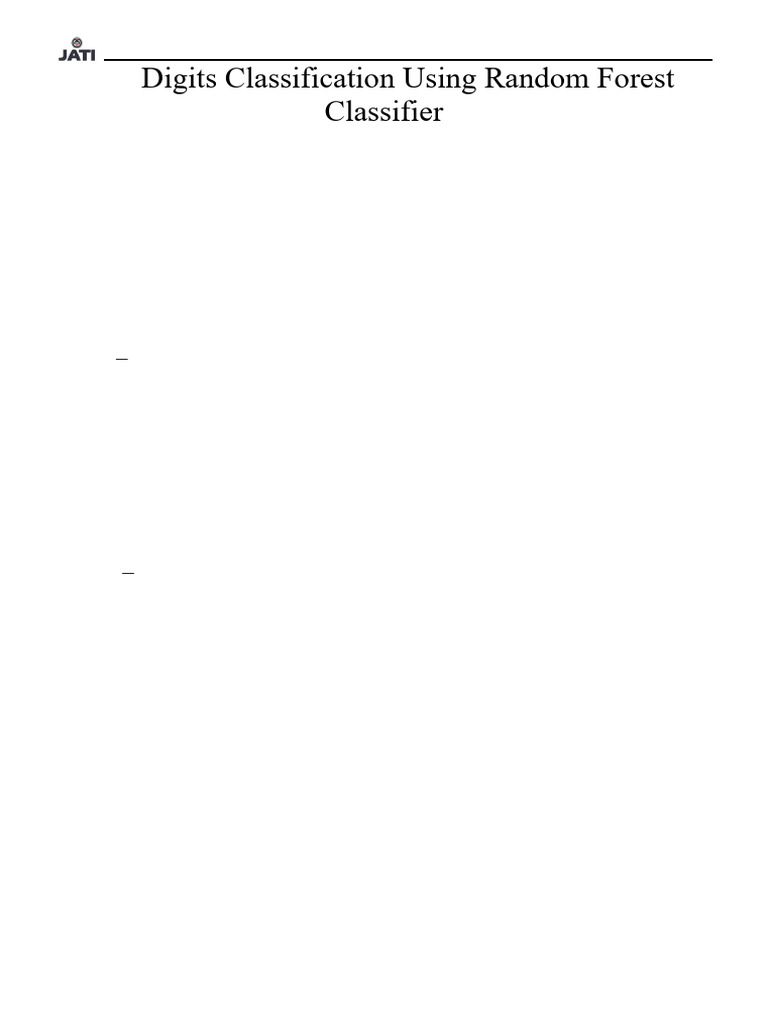 Random Forest Classifier for Digit Recognition | PDF | Machine Learning ...