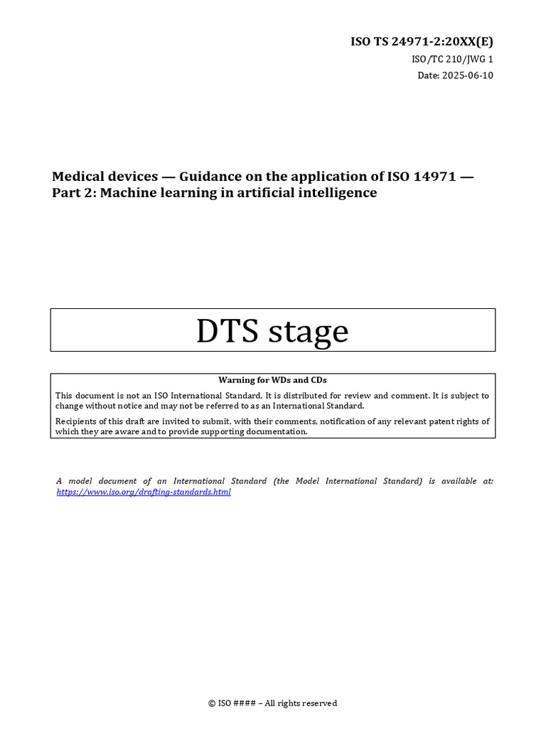 ISO TS 24971-2: AI in Medical Devices | PDF | Machine Learning | Risk
