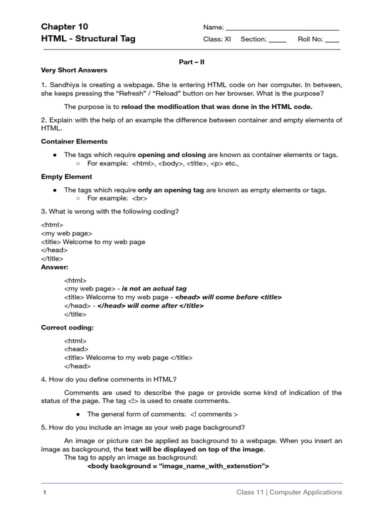 Understanding HTML Structural Tags | PDF | Html Element | Html