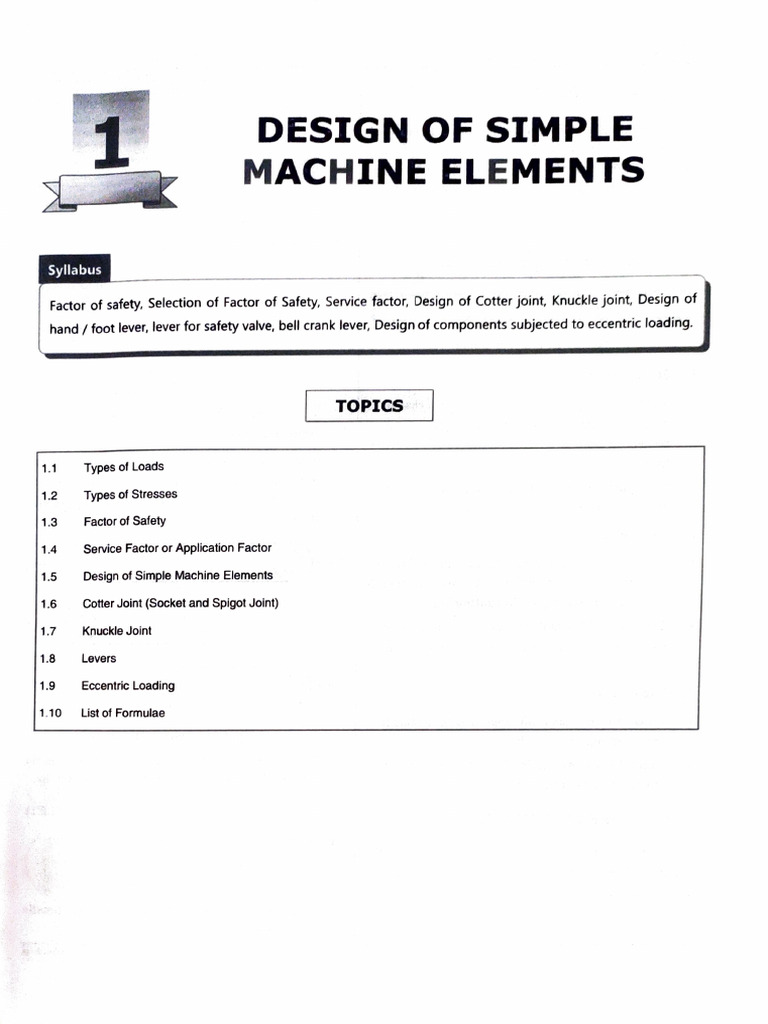 Design of Simple Machine Elements | PDF | Strength Of Materials | Bending