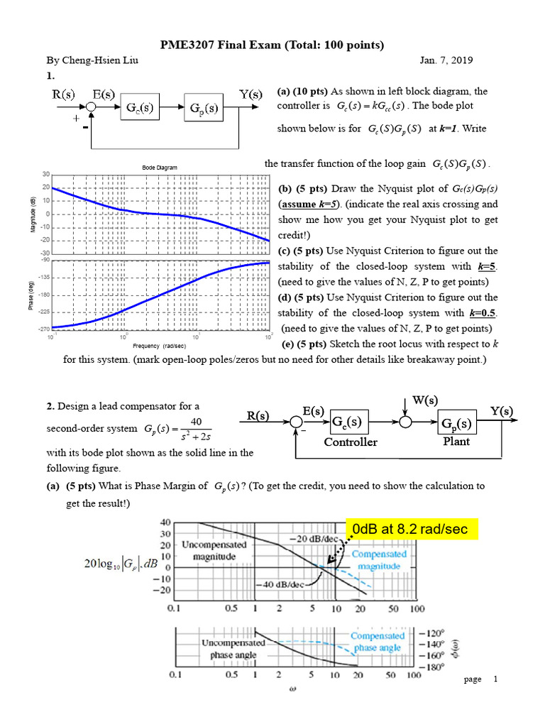 Bode and Nyquist Analysis Exam Guide | PDF | Electronic Circuits ...