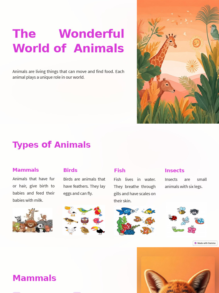 Types and Roles of Animals Explained | PDF