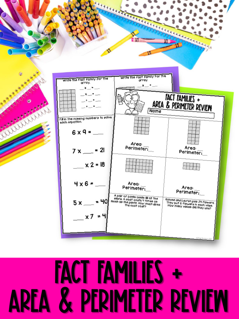 Fact Families + Area & Perimeter Review | PDF