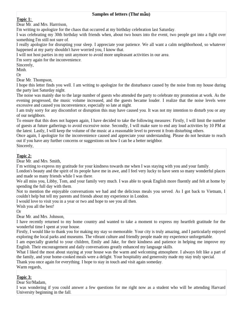 13 Samples of Letters | PDF