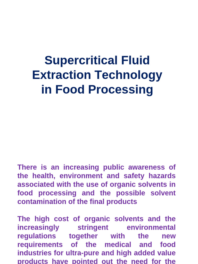 Supercritical Fluid Extraction in Food Processing | PDF | Supercritical ...