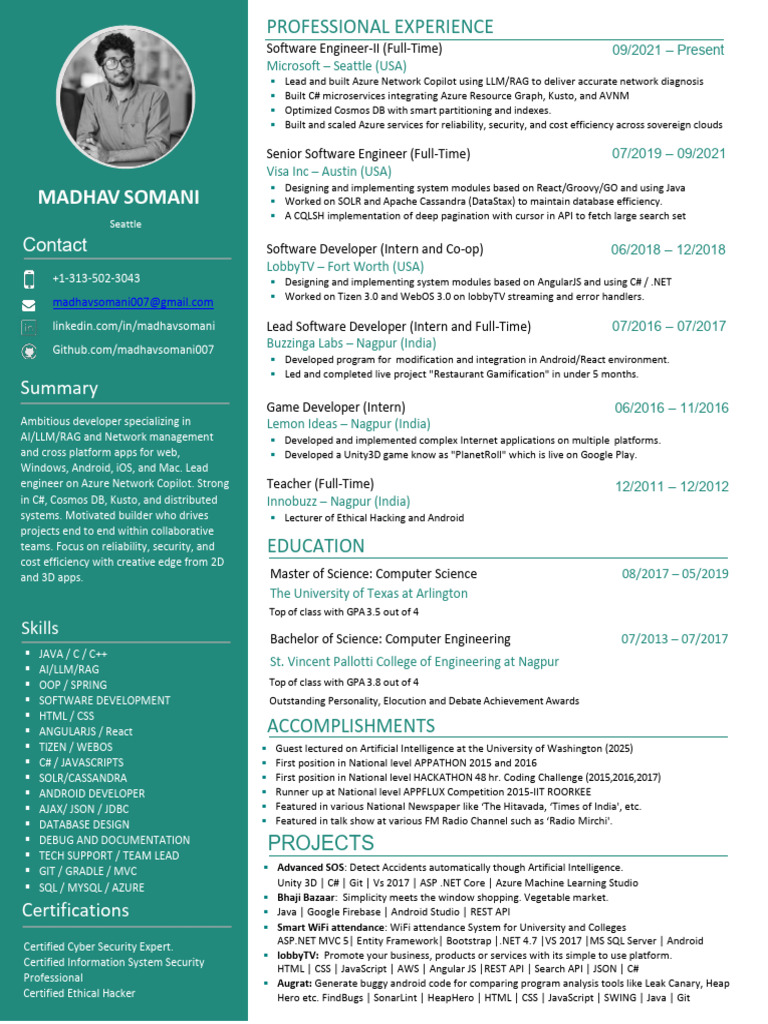 Madhav Somani: AI & Network Solutions Expert | PDF | Java Script | Ajax ...