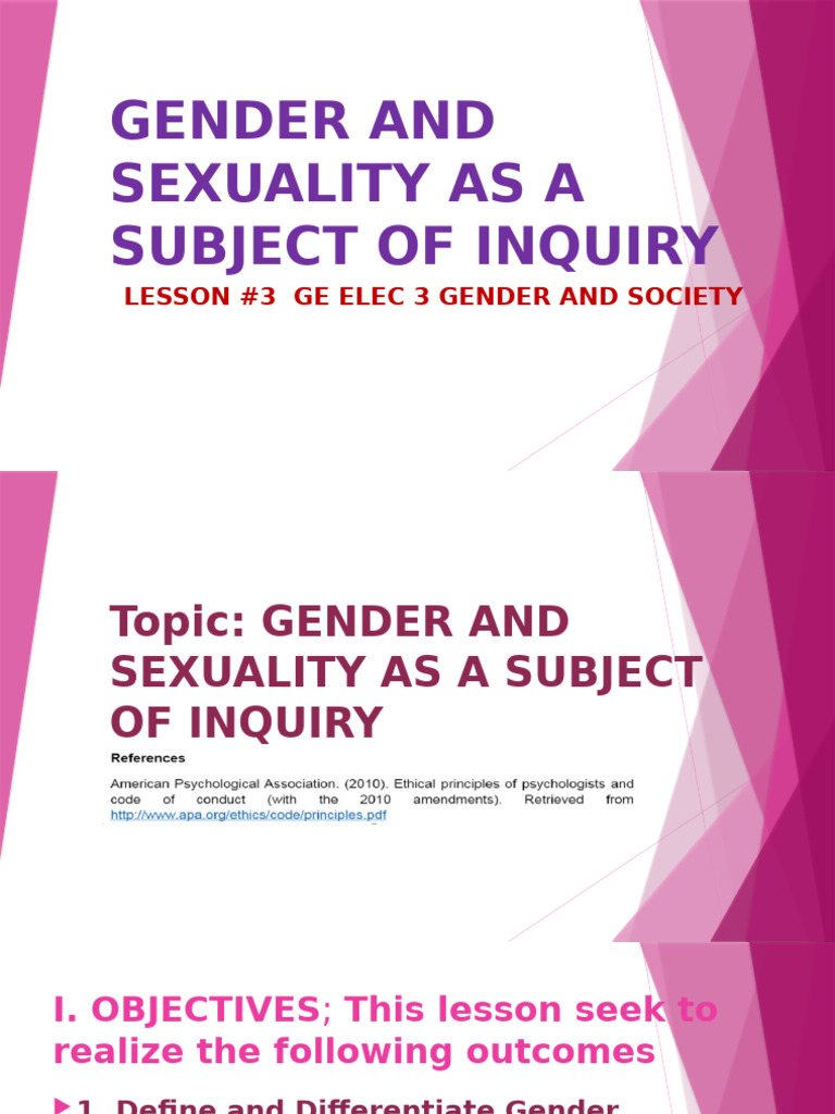 Gender and Sexuality As A Subject of Inquiry | PDF