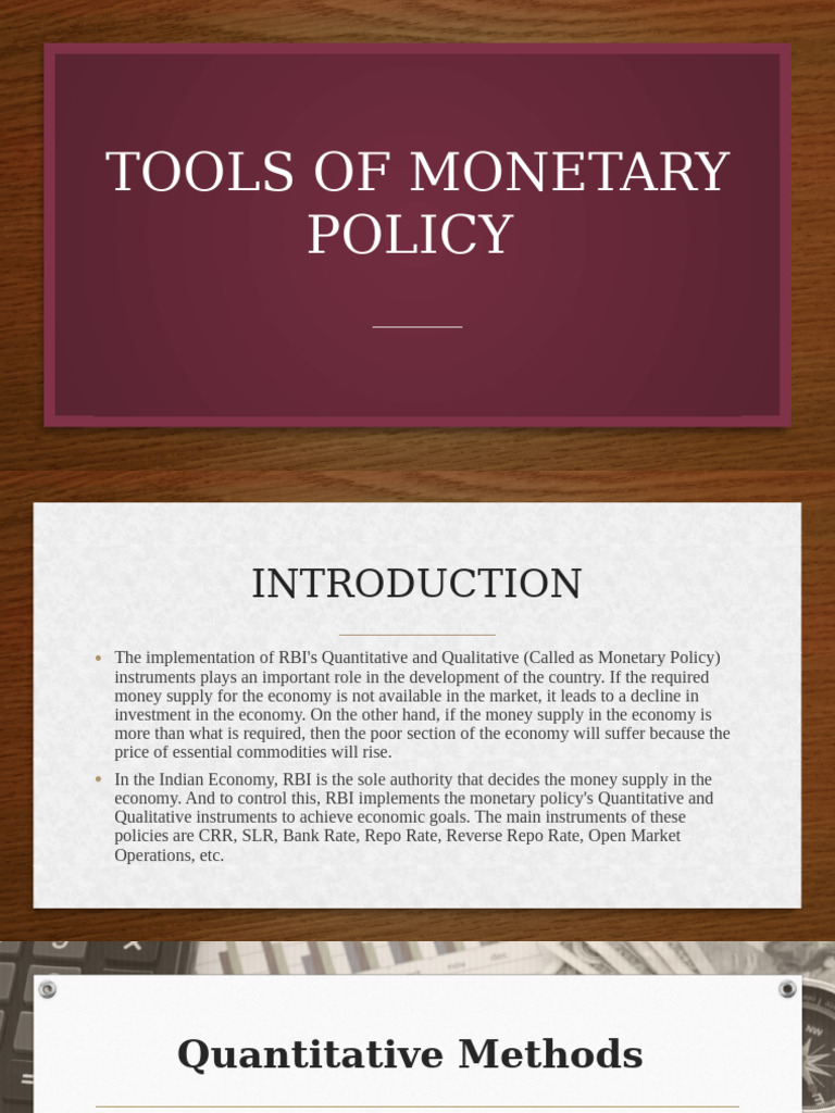 Tools of Monetary Policy | PDF | Reserve Bank Of India | Monetary Policy